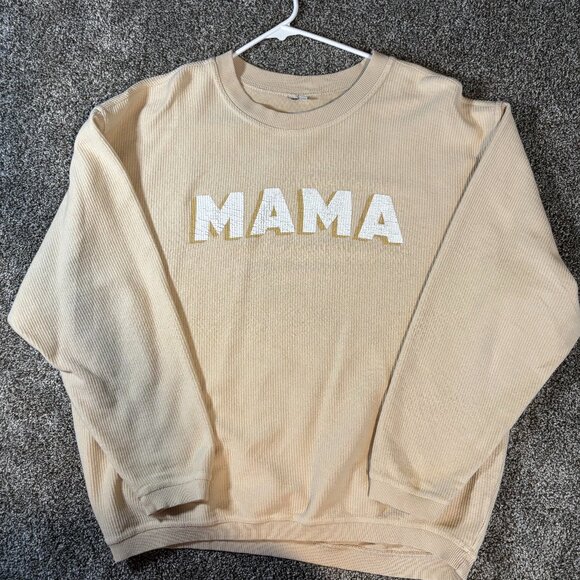 Women's Ribbed Oversized Crewneck Sweatshirt, Medium - Picture 1 of 6